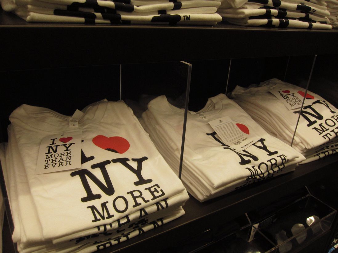 There's also an "I Heart NY" shirt, <a href="https://www.911memorial.org/catalog/apparel/i-love-ny-apparel">with the heart in blue</a>.<br/>